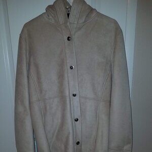 Faux Suede Hooded Winter Coat